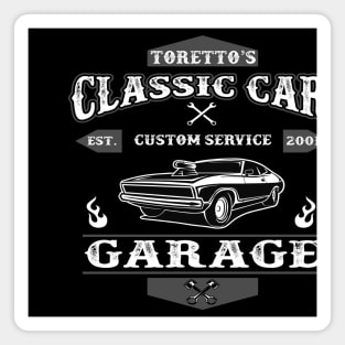 Toretto's Classic Car Garage Magnet